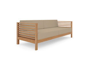Sylvie 5-Piece Teak Outdoor Patio Deep Seating Set with Sunbrella Fawn Cushions Outdoor deep seating