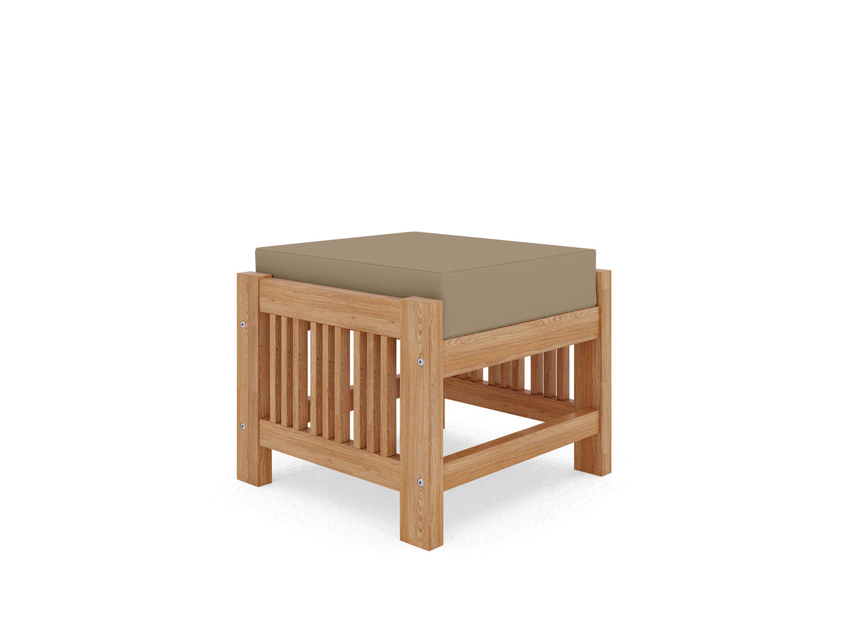 Sylvie 5-Piece Teak Outdoor Patio Deep Seating Set with Sunbrella Fawn Cushions Outdoor deep seating