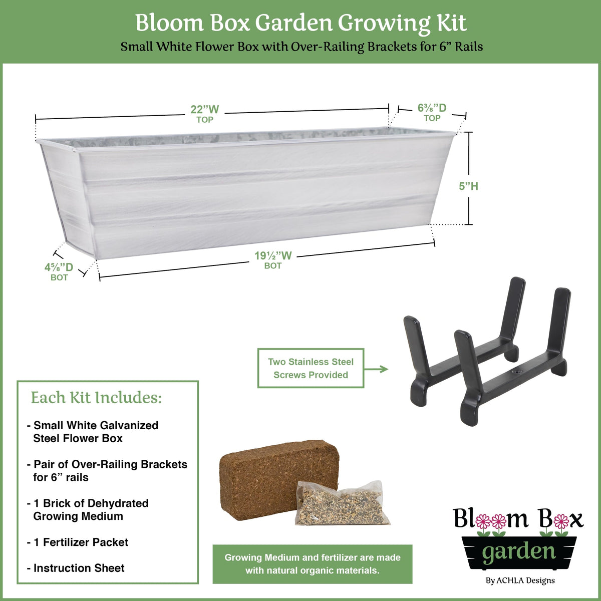 Bloom Box Garden Growing Kit with Clamp-On Brackets Achla Designs