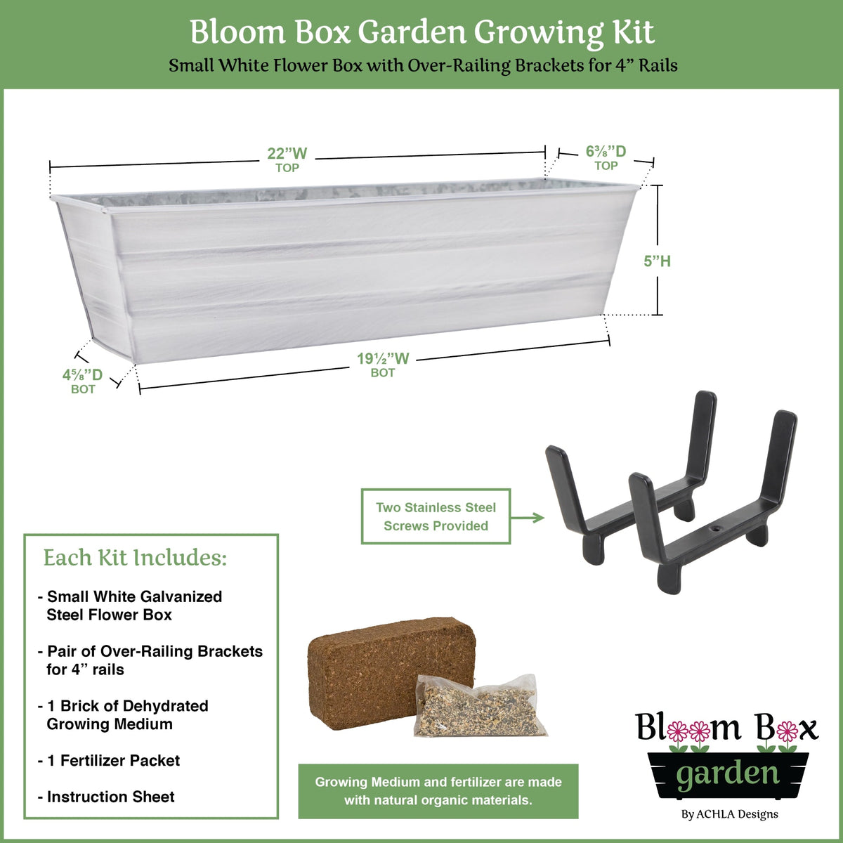 Bloom Box Garden Growing Kit with Clamp-On Brackets Achla Designs