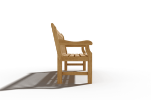 Travert 3-Person Teak Outdoor Bench Outdoor Chair