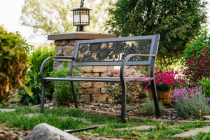 Two-Tone Tube Steel Sunflower Bench outdoor furniture