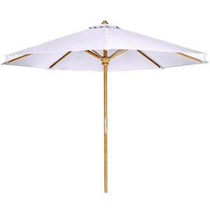 10-ft Teak Market Umbrella with Canopy Umbrella & Canopy Royal White