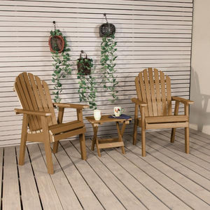 2 Hamilton Deck Chairs with 1 Folding Side Table Conversation Set