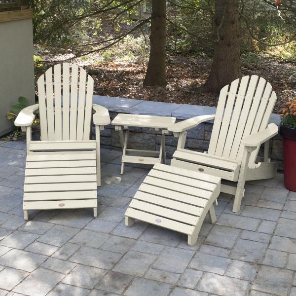 2 Hamilton Folding &amp; Reclining Adirondack Chairs 2 Folding Ottomans 1 Folding Side Table Conversation Set