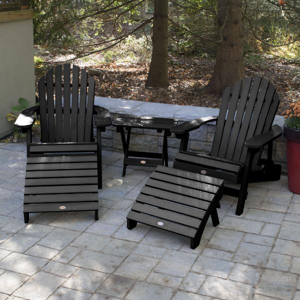 2 Hamilton Folding &amp; Reclining Adirondack Chairs 2 Folding Ottomans 1 Folding Side Table Conversation Set