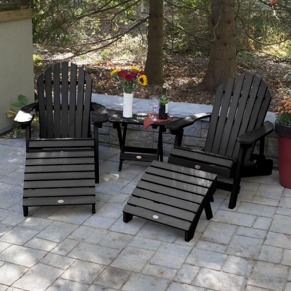2 Hamilton Folding &amp; Reclining Adirondack Chairs 2 Folding Ottomans 1 Folding Side Table Conversation Set