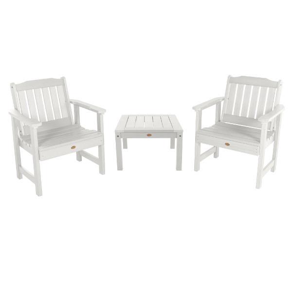 2 Lehigh Garden Chairs with 1 Square Side Table Garden Chair with Side table