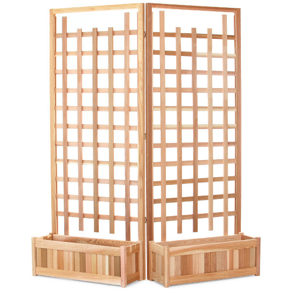 30-in Twin Planter Boxes and Trellis Privacy Screen Set Trellis Kit