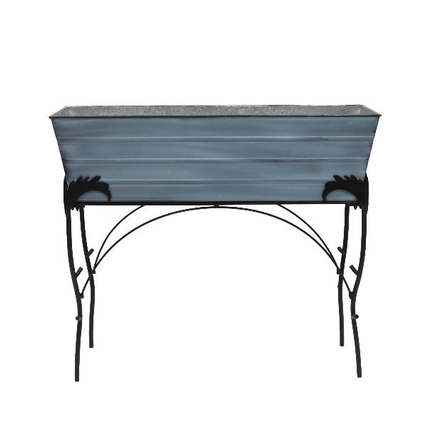 36" Flower Box with Flora Stand, 30-in H Flower Box Nantucket Blue / Large