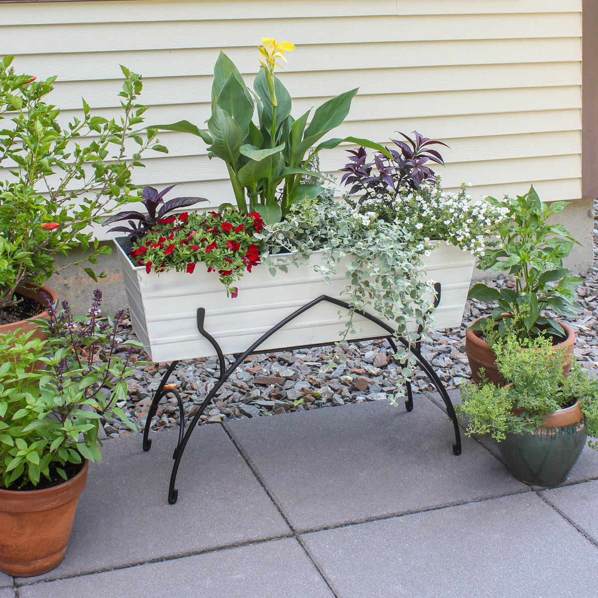 36" Green Flower Box with Bella Stand Flower Box