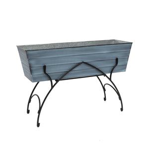 36" Green Flower Box with Bella Stand Flower Box Nantucket Blue / Large