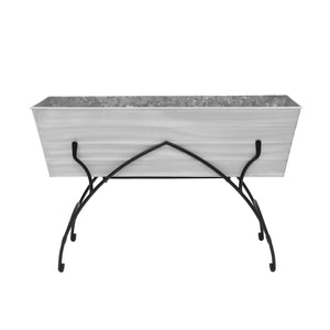 36" Green Flower Box with Bella Stand Flower Box White / Large