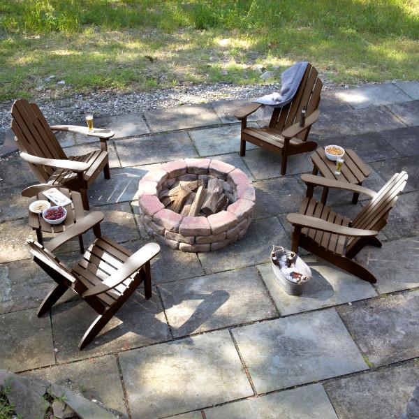4 Classic Westport Adirondack Chairs with 2 Classic Westport Side Tables Conversation Set