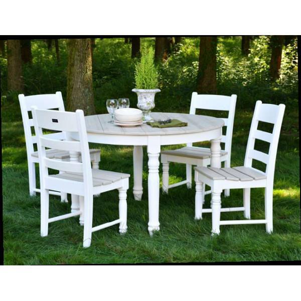 Farm House 48” Round Dining Table Set With 4 Dining Chairs - The Charming Bench Company
