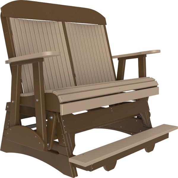 4ft Classic Balcony Glider Glider Weatherwood &amp; Chestnut Brown