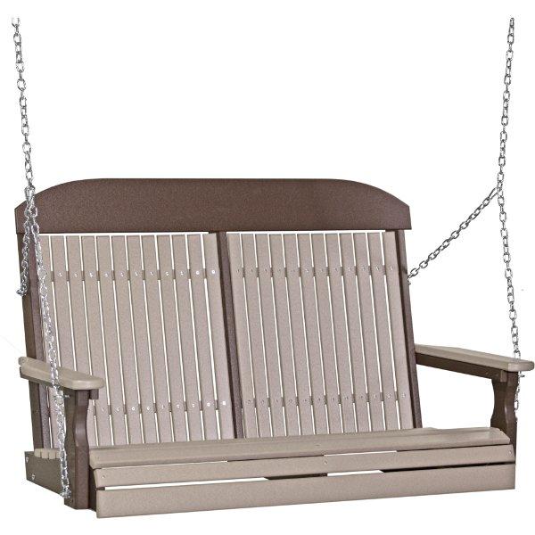 4ft Classic Swing Swing Weatherwood &amp; Chestnut Brown