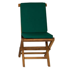 7-Piece Oval Extension Teak Table Folding Chair Set with Cushions Dining Set
