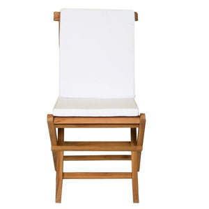 7-Piece Oval Extension Teak Table Folding Chair Set with Cushions Dining Set