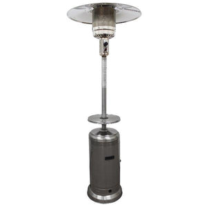 87" Tall Outdoor Patio Heater with Metal Table in Stainless Steel Patio Heater