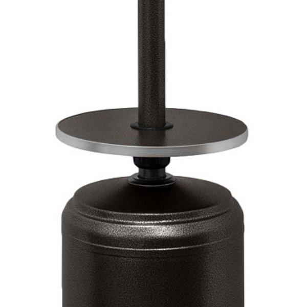 87" Tall Outdoor Patio Heater with Table- Hammered Bronze Patio Heater