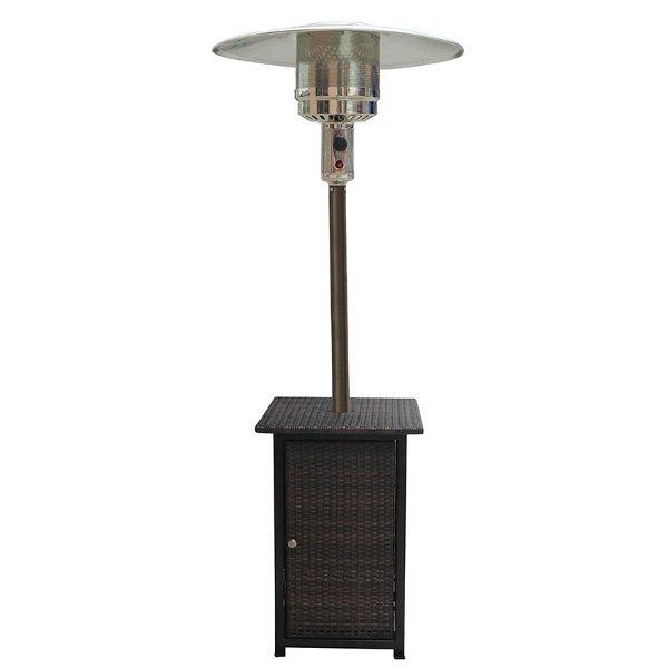 87" Tall Square Wicker Outdoor Patio Heater With table- Resin Wicker Patio Heater