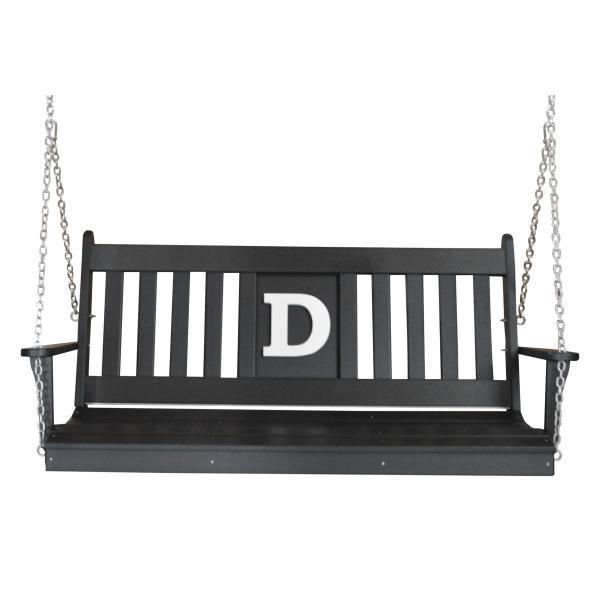 5 ft Poly Traditional English Swing with Monogram5 ft Poly Traditional English Swing with Monogram - The Charming Bench Company