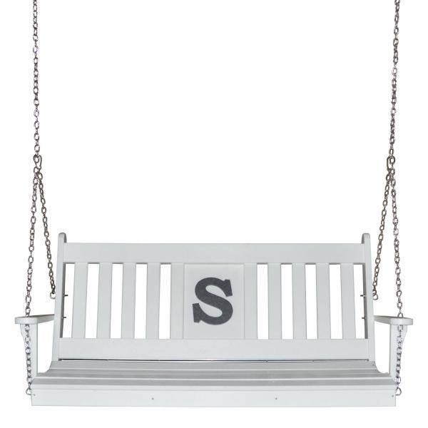 5 ft Poly Traditional English Swing with Monogram5 ft Poly Traditional English Swing with Monogram - The Charming Bench Company