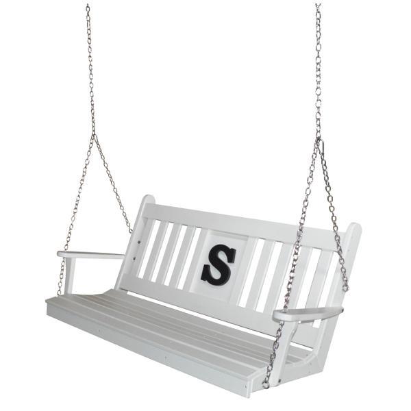 5 ft Poly Traditional English Swing with Monogram5 ft Poly Traditional English Swing with Monogram - The Charming Bench Company