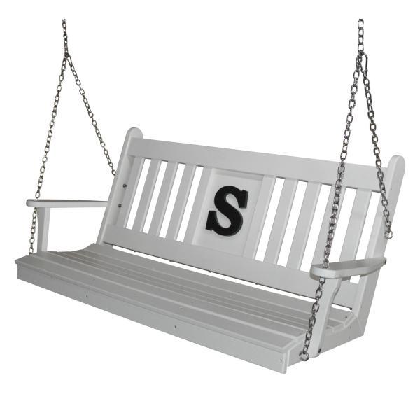 5 ft Poly Traditional English Swing with Monogram5 ft Poly Traditional English Swing with Monogram - The Charming Bench Company
