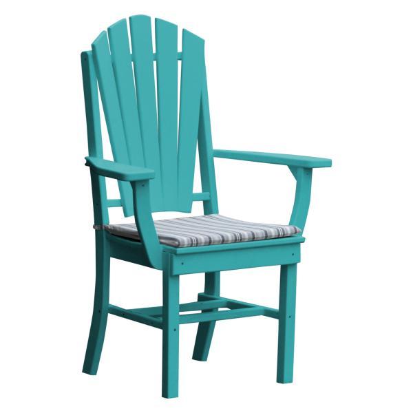 A &amp; L Furniture Adirondack Dining Chair w/Arms Outdoor Chairs Aruba Blue