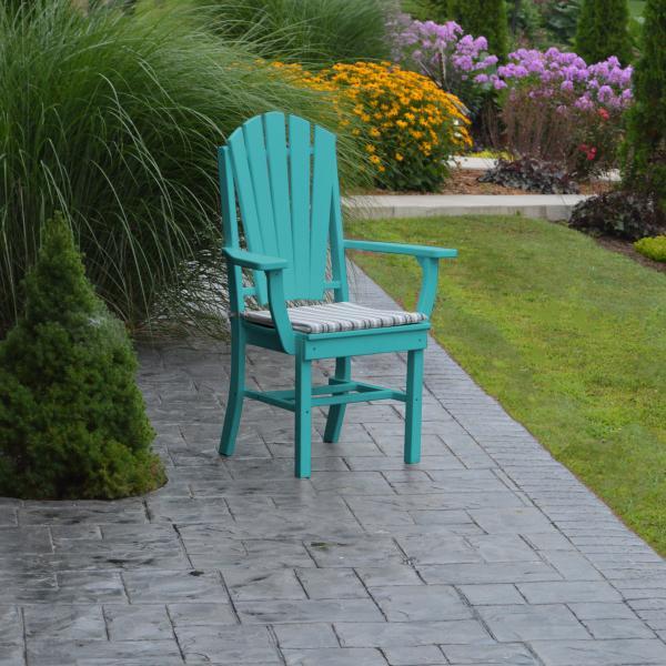 A &amp; L Furniture Adirondack Dining Chair w/Arms Outdoor Chairs Aruba Blue