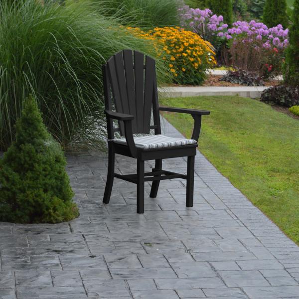 A &amp; L Furniture Adirondack Dining Chair w/Arms Outdoor Chairs Aruba Blue