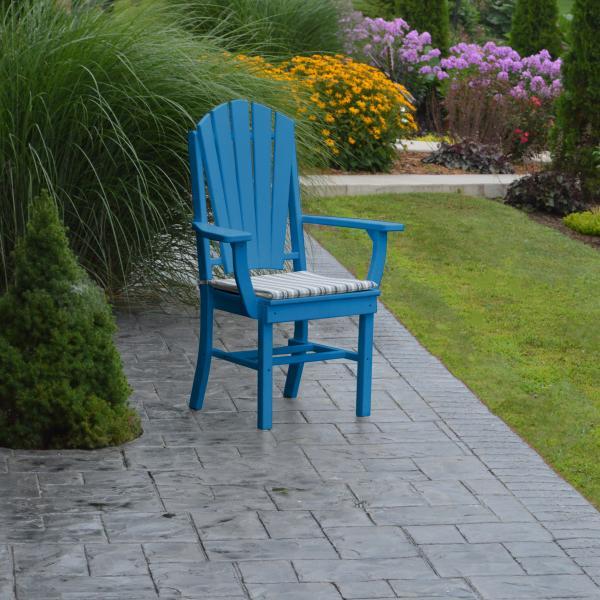 A &amp; L Furniture Adirondack Dining Chair w/Arms Outdoor Chairs Aruba Blue