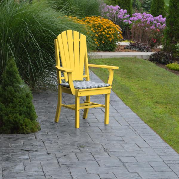 A &amp; L Furniture Adirondack Dining Chair w/Arms Outdoor Chairs Aruba Blue
