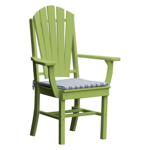 A &amp; L Furniture Adirondack Dining Chair w/Arms Outdoor Chairs Aruba Blue