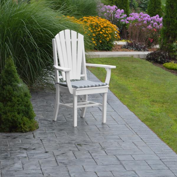 A &amp; L Furniture Adirondack Dining Chair w/Arms Outdoor Chairs Aruba Blue