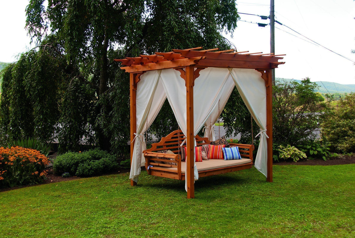 Cedar Pergola Swing Bed Stand - The Charming Bench Company