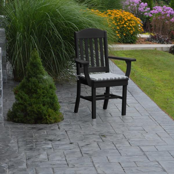 A &amp; L Furniture Classic Dining Chair w/ Arms Outdoor Chairs Aruba Blue