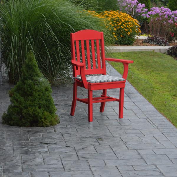 A &amp; L Furniture Classic Dining Chair w/ Arms Outdoor Chairs Aruba Blue