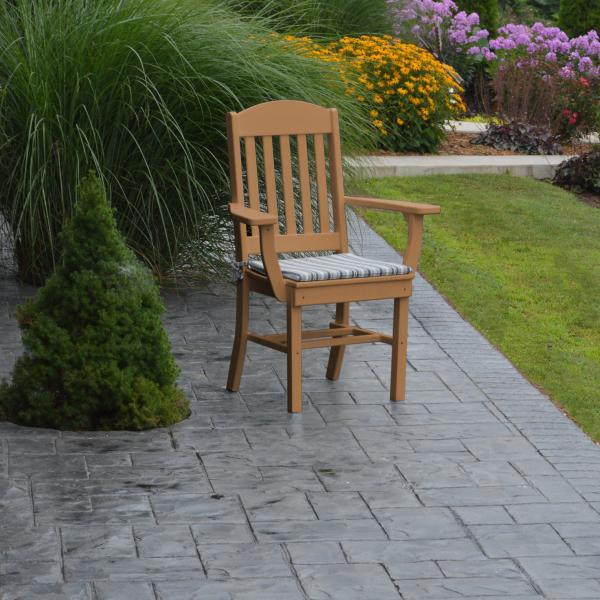 A &amp; L Furniture Classic Dining Chair w/ Arms Outdoor Chairs Aruba Blue