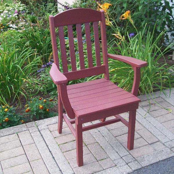 A &amp; L Furniture Classic Dining Chair w/ Arms Outdoor Chairs Aruba Blue