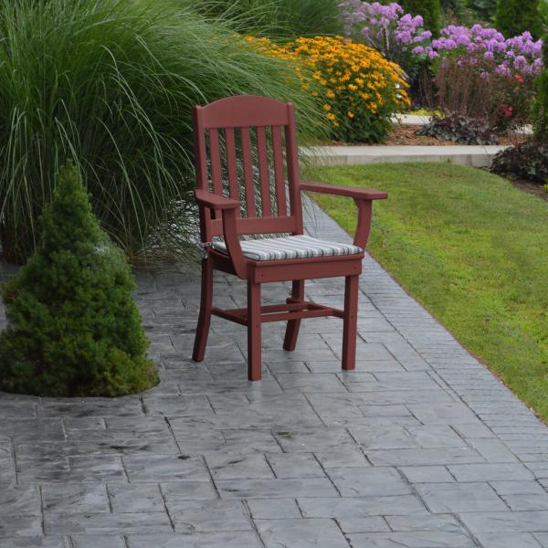 A &amp; L Furniture Classic Dining Chair w/ Arms Outdoor Chairs Aruba Blue