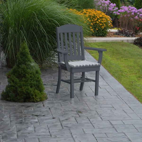A &amp; L Furniture Classic Dining Chair w/ Arms Outdoor Chairs Aruba Blue