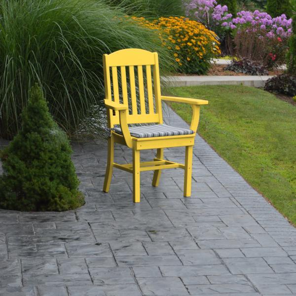 A &amp; L Furniture Classic Dining Chair w/ Arms Outdoor Chairs Aruba Blue