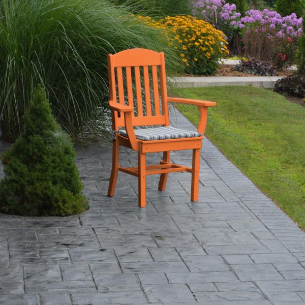 A &amp; L Furniture Classic Dining Chair w/ Arms Outdoor Chairs Aruba Blue