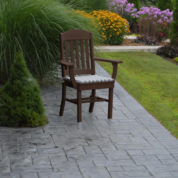 A &amp; L Furniture Classic Dining Chair w/ Arms Outdoor Chairs Aruba Blue