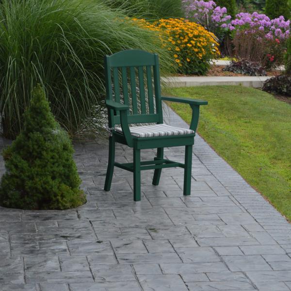 A &amp; L Furniture Classic Dining Chair w/ Arms Outdoor Chairs Aruba Blue