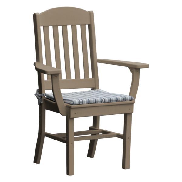 A &amp; L Furniture Classic Dining Chair w/ Arms Outdoor Chairs Aruba Blue
