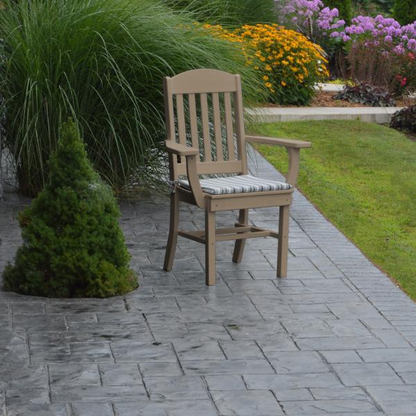 A &amp; L Furniture Classic Dining Chair w/ Arms Outdoor Chairs Aruba Blue